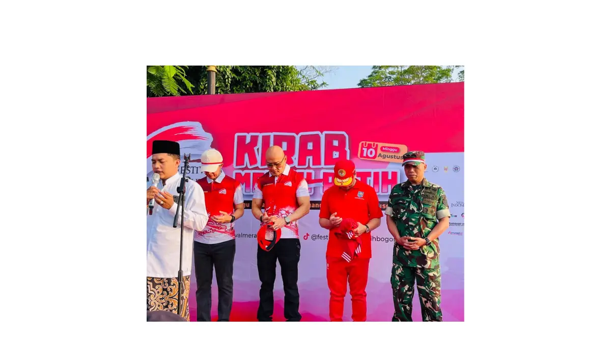 Kasrem 061/SK Hadiri Pelepasan Kirab Merah Putih 1 Dekade Festival Merah Putih Sambut HUT ke-80 RI di Kota Bogor