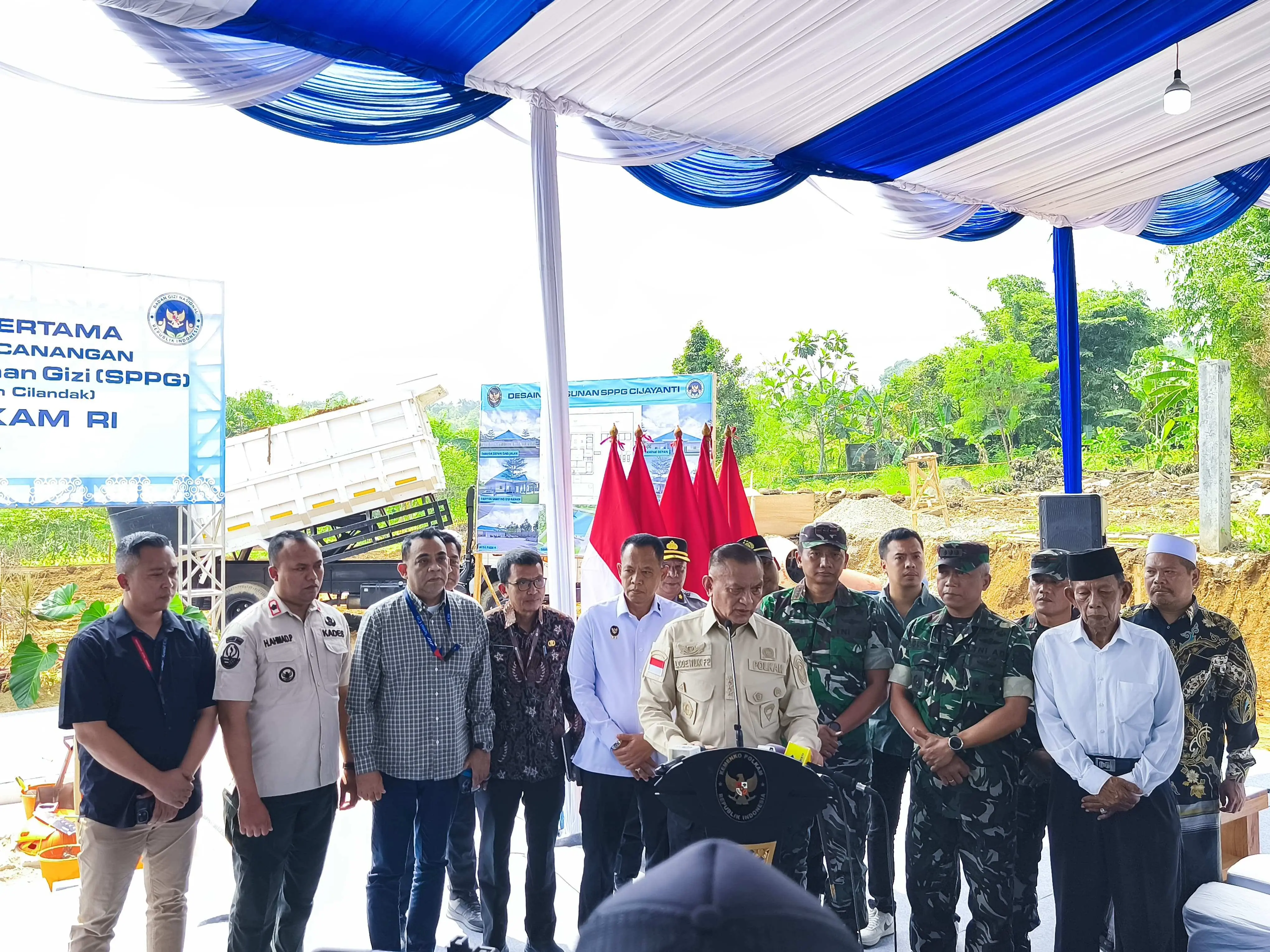 Kasrem 061/SK Hadiri Peletakan Batu Pertama SPPG oleh Wamenko Polhukam RI