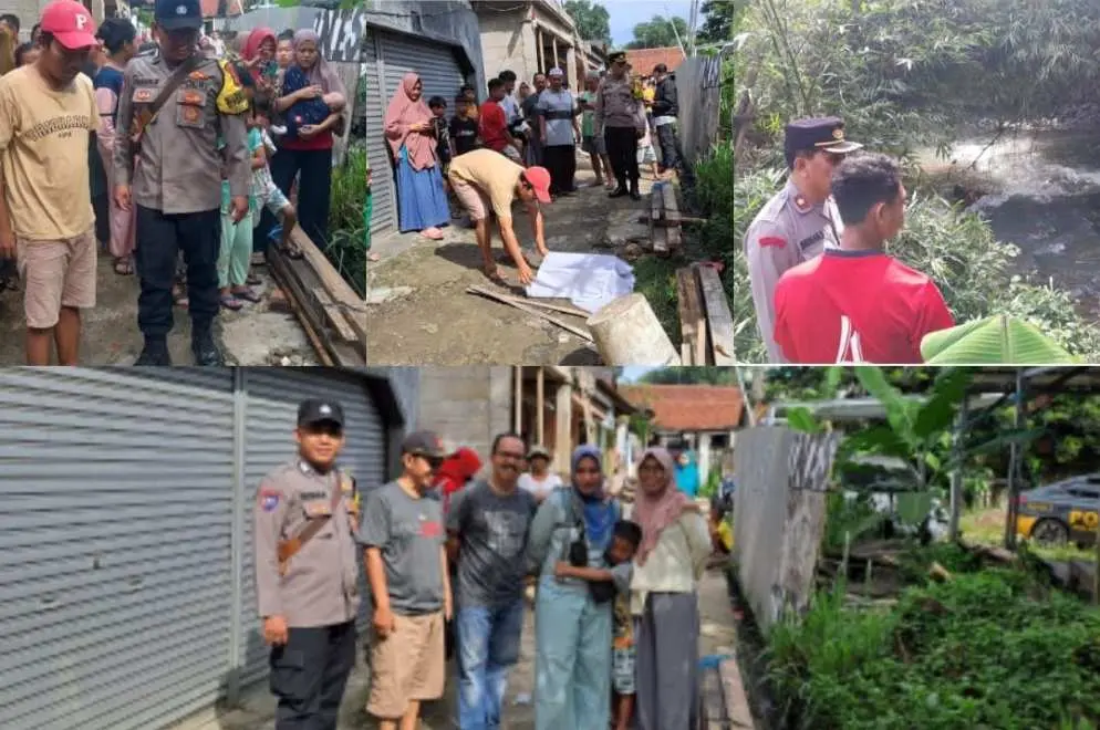 Polsek Sukaraja bersama Team Identifikasi Polres Bogor Tindak Lanjuti Cek Olah TKP Penemuan jasad bayi di aliran kali Ciluer Sukaraja