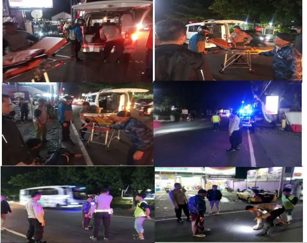 Penanganan Pertama Kapolsek Megamendung Terhadap Laka Lantas di TKP