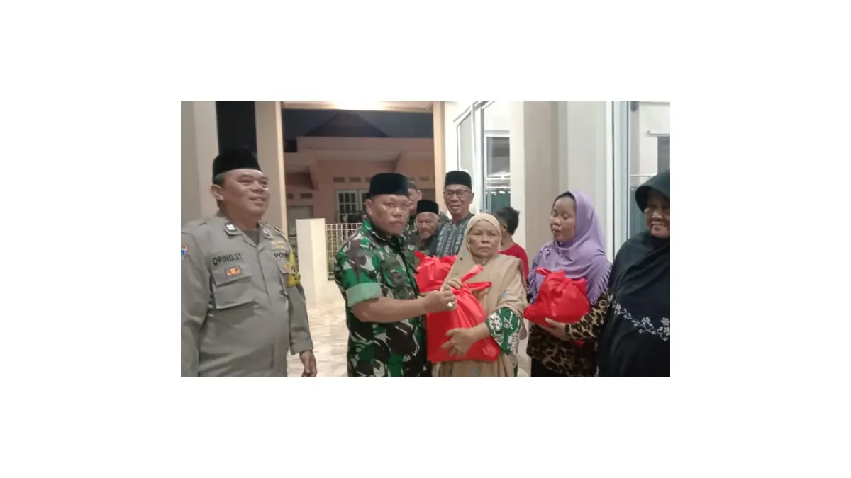 Kodim 0621/Kab.Bgr Bersama dengan Warga Terdampak Insiden Ledakan Gudang Amunisi Kodam Jaya Gelar Buka Puasa