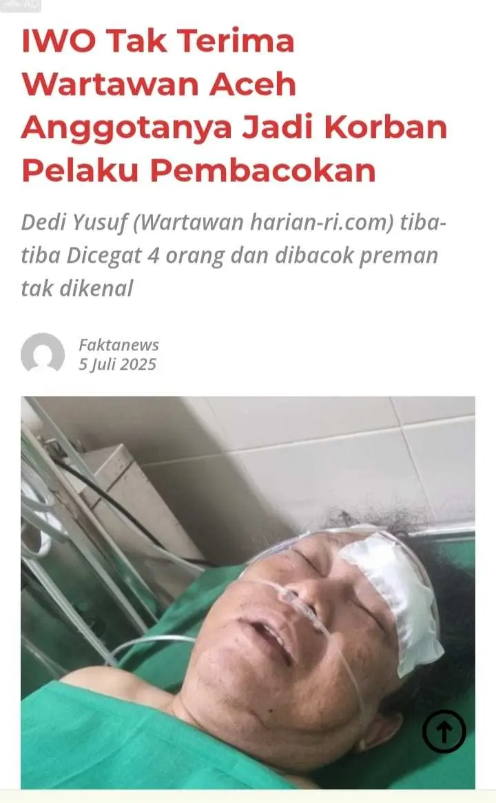 PW IWO Aceh Bantah Korban Pembacokan Adalah Anggotanya